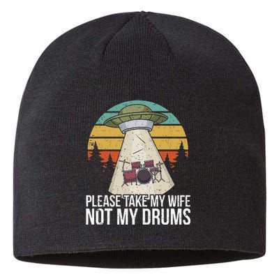 Funny Drummer Drumming Drum Kit Percussion I Wife Ufo Aliens Sustainable Beanie