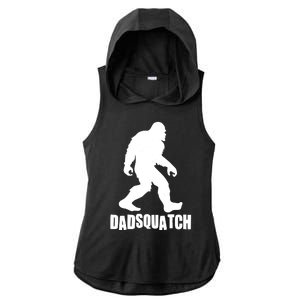 Funny Dadsquatch Dad Sasquatch Bigfoot Ladies PosiCharge Tri-Blend Wicking Draft Hoodie Tank