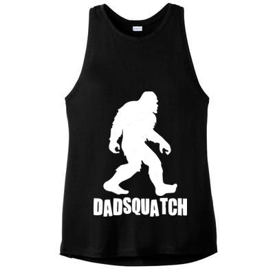 Funny Dadsquatch Dad Sasquatch Bigfoot Ladies PosiCharge Tri-Blend Wicking Tank
