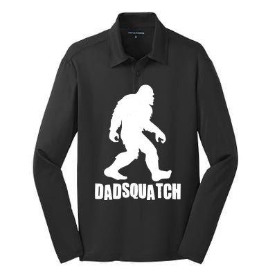 Funny Dadsquatch Dad Sasquatch Bigfoot Silk Touch Performance Long Sleeve Polo