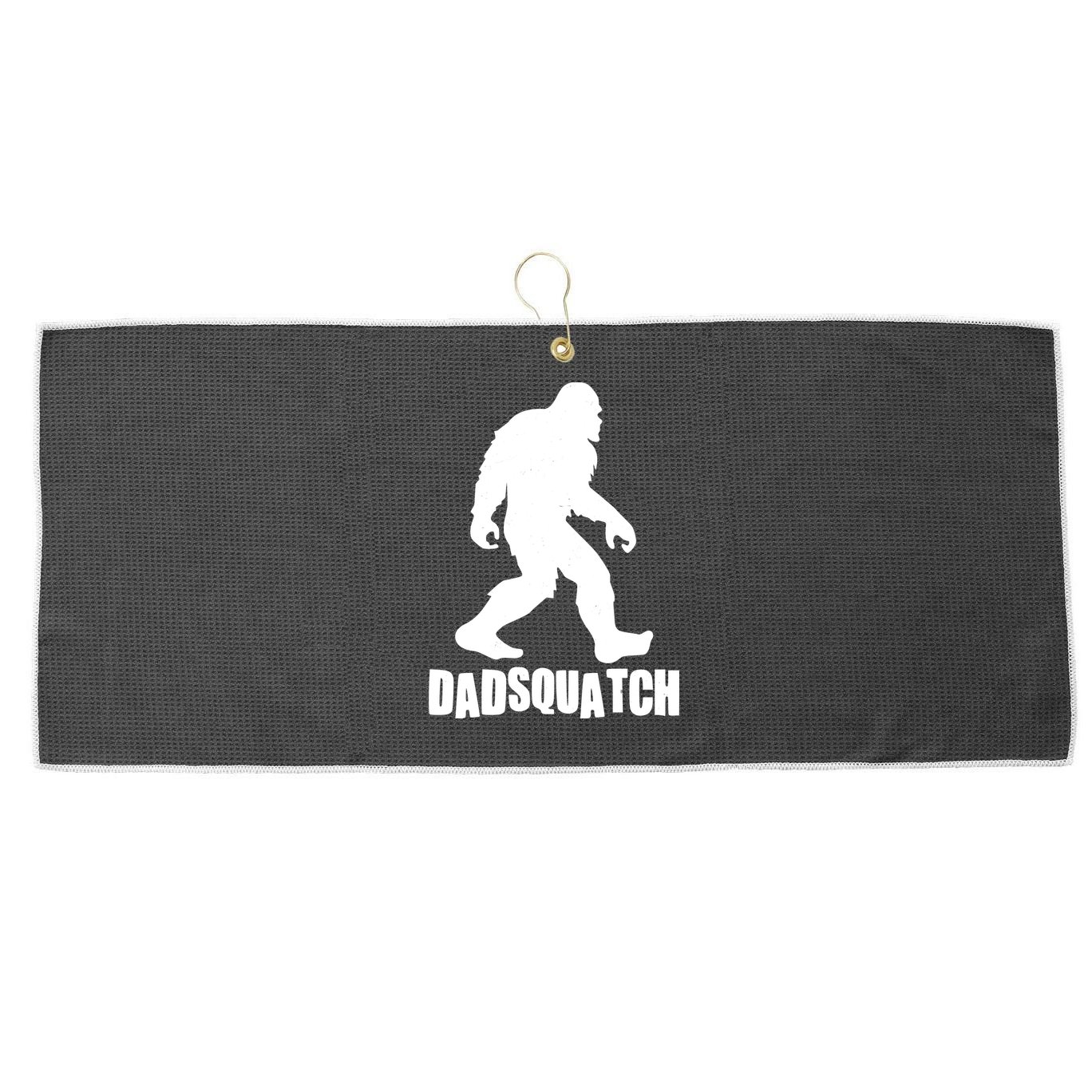 Funny Dadsquatch Dad Sasquatch Bigfoot Large Microfiber Waffle Golf Towel