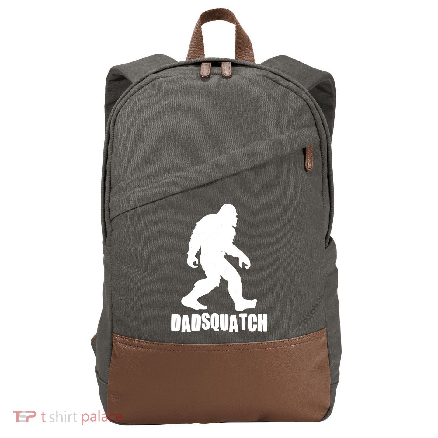 Funny Dadsquatch Dad Sasquatch Bigfoot Cotton Canvas Backpack