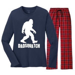 Funny Dadsquatch Dad Sasquatch Bigfoot Women's Long Sleeve Flannel Pajama Set 