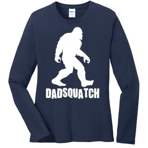 Funny Dadsquatch Dad Sasquatch Bigfoot Ladies Long Sleeve Shirt