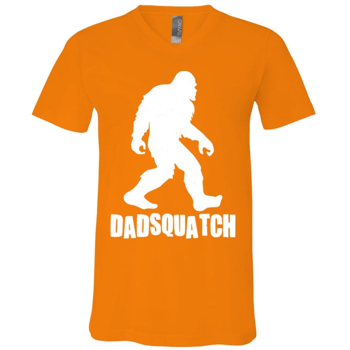 Funny Dadsquatch Dad Sasquatch Bigfoot V-Neck T-Shirt