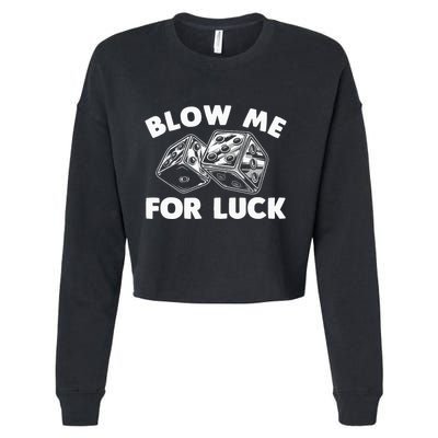 Funny Dice Design Gambling Dice Casino Lovers Cropped Pullover Crew