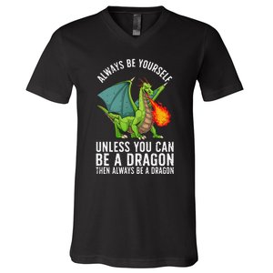 Funny Dragon Design For Fantasy Dragon Lover V-Neck T-Shirt