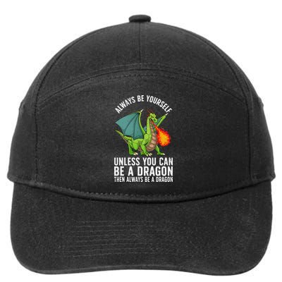 Funny Dragon Design For Fantasy Dragon Lover 7-Panel Snapback Hat