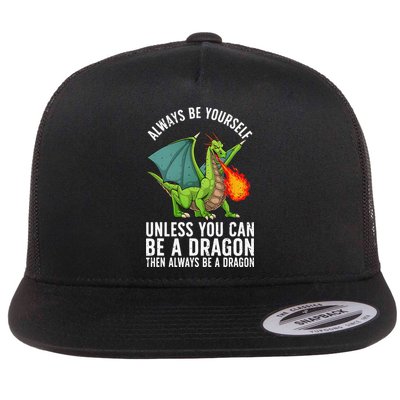 Funny Dragon Design For Fantasy Dragon Lover Flatbill Hat