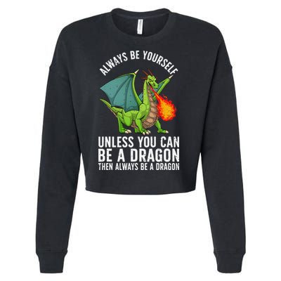Funny Dragon Design For Fantasy Dragon Lover Cropped Pullover Crew