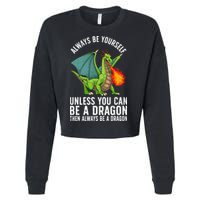 Funny Dragon Design For Fantasy Dragon Lover Cropped Pullover Crew
