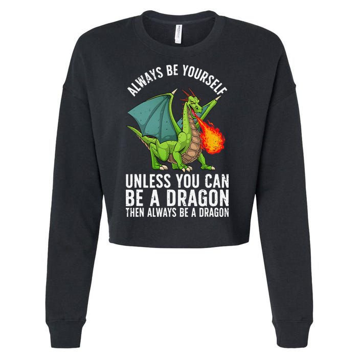 Funny Dragon Design For Fantasy Dragon Lover Cropped Pullover Crew