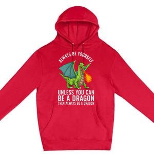 Funny Dragon Design For Fantasy Dragon Lover Premium Pullover Hoodie