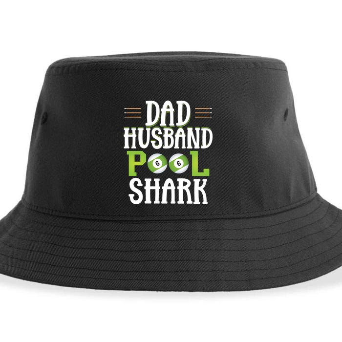 Father's Day Dad Husband Pool Shark Funny Joke Billiards Gift For Dad Sustainable Bucket Hat