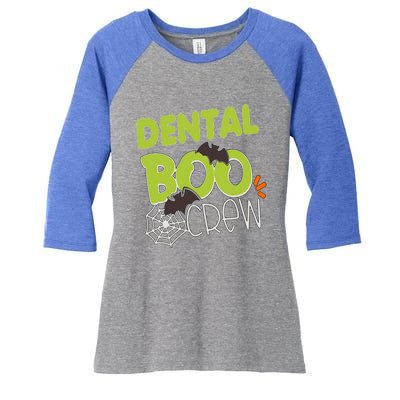 Funny Dental Dentist Halloween Boo Crew Cute Dentist Costume Great Gift Women's Tri-Blend 3/4-Sleeve Raglan Shirt