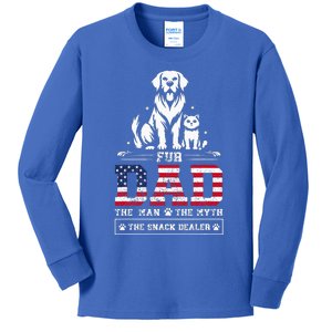 Fur Dad Dog Cat Dog Fathers Day Kids Long Sleeve Shirt