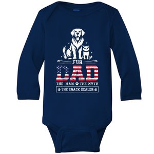 Fur Dad Dog Cat Dog Fathers Day Baby Long Sleeve Bodysuit