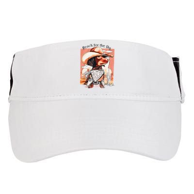 Funny Dachshund Dog Cow Hat Reach Sky Western Puppy Retro Adult Drive Performance Visor