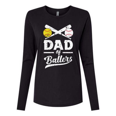 Father's Day Dad Of Ballers Baseball Gift Womens Cotton Relaxed Long Sleeve T-Shirt