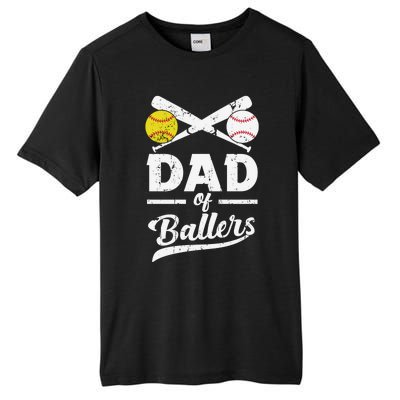 Father's Day Dad Of Ballers Baseball Gift Tall Fusion ChromaSoft Performance T-Shirt