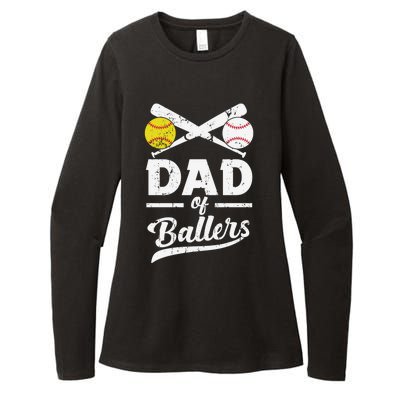 Father's Day Dad Of Ballers Baseball Gift Womens CVC Long Sleeve Shirt