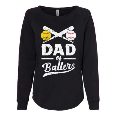 Father's Day Dad Of Ballers Baseball Gift Womens California Wash Sweatshirt