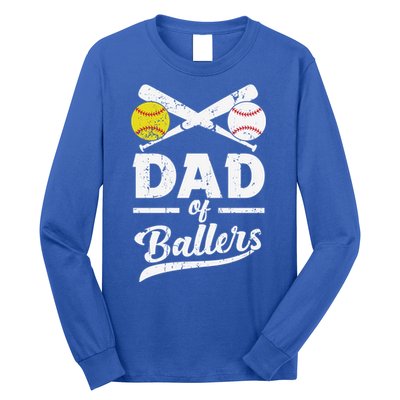 Father's Day Dad Of Ballers Baseball Gift Long Sleeve Shirt