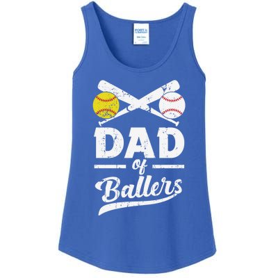 Father's Day Dad Of Ballers Baseball Gift Ladies Essential Tank