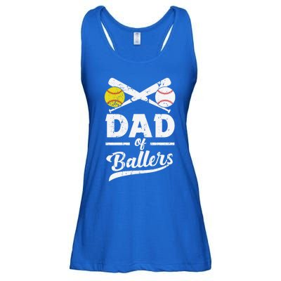 Father's Day Dad Of Ballers Baseball Gift Ladies Essential Flowy Tank