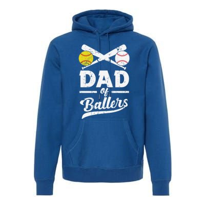 Father's Day Dad Of Ballers Baseball Gift Premium Hoodie