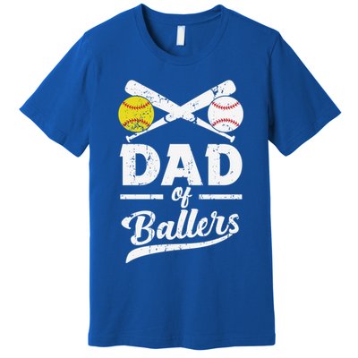 Father's Day Dad Of Ballers Baseball Gift Premium T-Shirt