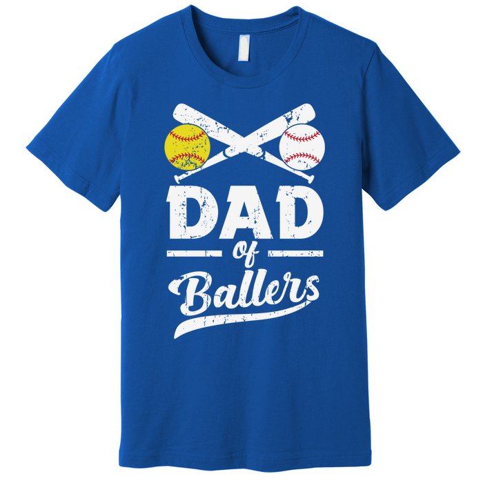 Father's Day Dad Of Ballers Baseball Gift Premium T-Shirt