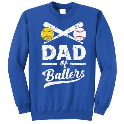 Father's Day Dad Of Ballers Baseball Gift Tall Sweatshirt