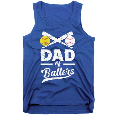 Father's Day Dad Of Ballers Baseball Gift Tank Top