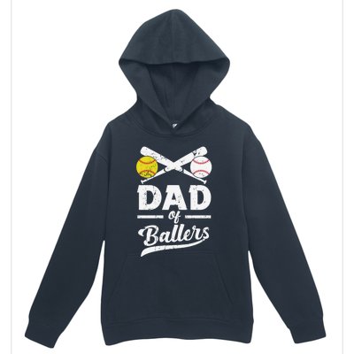 Father's Day Dad Of Ballers Baseball Gift Urban Pullover Hoodie