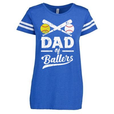 Father's Day Dad Of Ballers Baseball Gift Enza Ladies Jersey Football T-Shirt