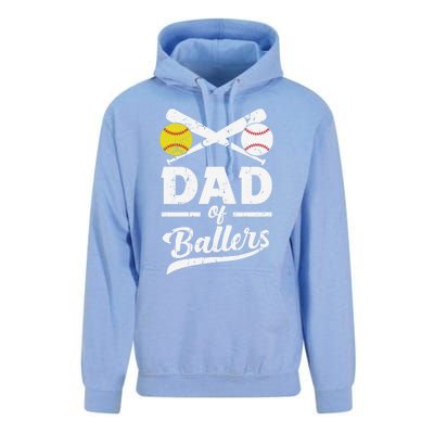 Father's Day Dad Of Ballers Baseball Gift Unisex Surf Hoodie