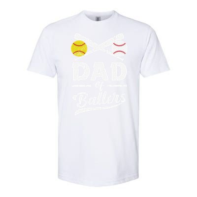 Father's Day Dad Of Ballers Baseball Gift Softstyle CVC T-Shirt