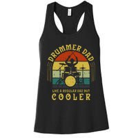 Funny Drummer Dad Art For Drumming Daddy Women's Racerback Tank