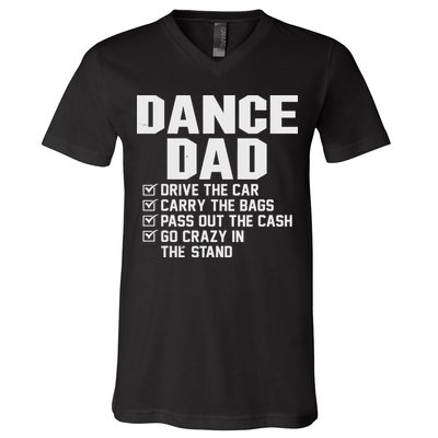 Funny Dance Dad Proud Dancer Dancing Father V-Neck T-Shirt