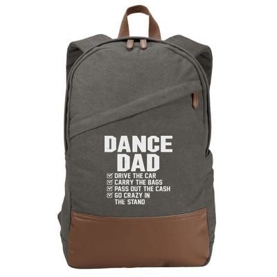 Funny Dance Dad Proud Dancer Dancing Father Cotton Canvas Backpack