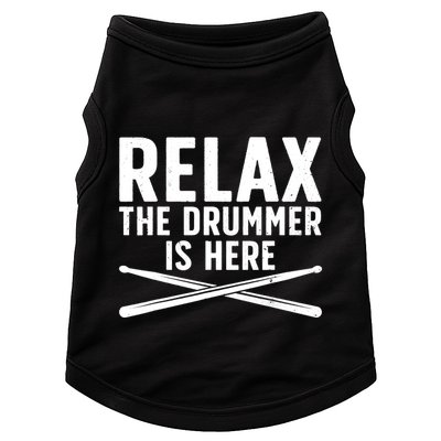 Funny Drummer Design For Drum Player Music Lover Doggie Tank
