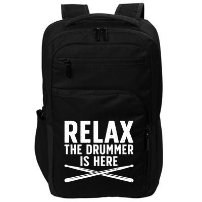 Funny Drummer Design For Drum Player Music Lover Impact Tech Backpack