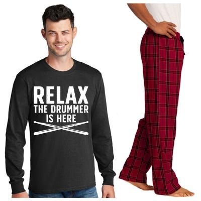 Funny Drummer Design For Drum Player Music Lover Long Sleeve Pajama Set