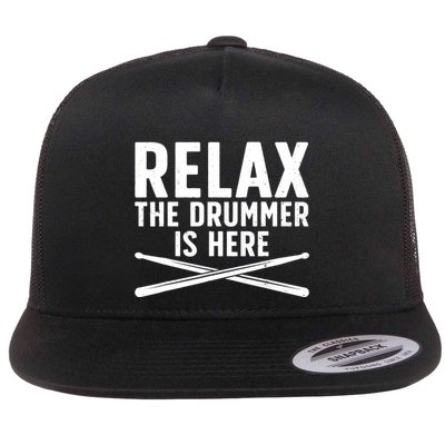 Funny Drummer Design For Drum Player Music Lover Flatbill Hat