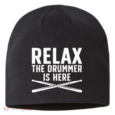 Funny Drummer Design For Drum Player Music Lover Sustainable Beanie