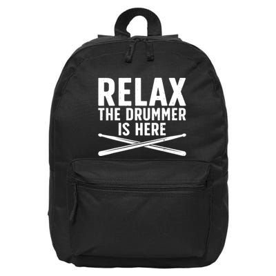 Funny Drummer Design For Drum Player Music Lover 16 in Basic Backpack