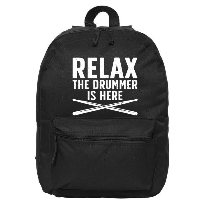 Funny Drummer Design For Drum Player Music Lover 16 in Basic Backpack