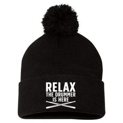 Funny Drummer Design For Drum Player Music Lover Pom Pom 12in Knit Beanie