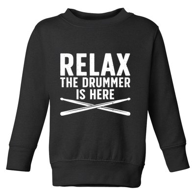 Funny Drummer Design For Drum Player Music Lover Toddler Sweatshirt
